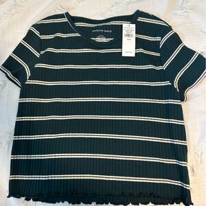 American Eagle shirt. NEW WITH TAGS. Size medium. Dark green and white striped.